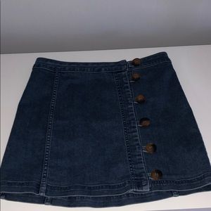 Free people button down jean skirt